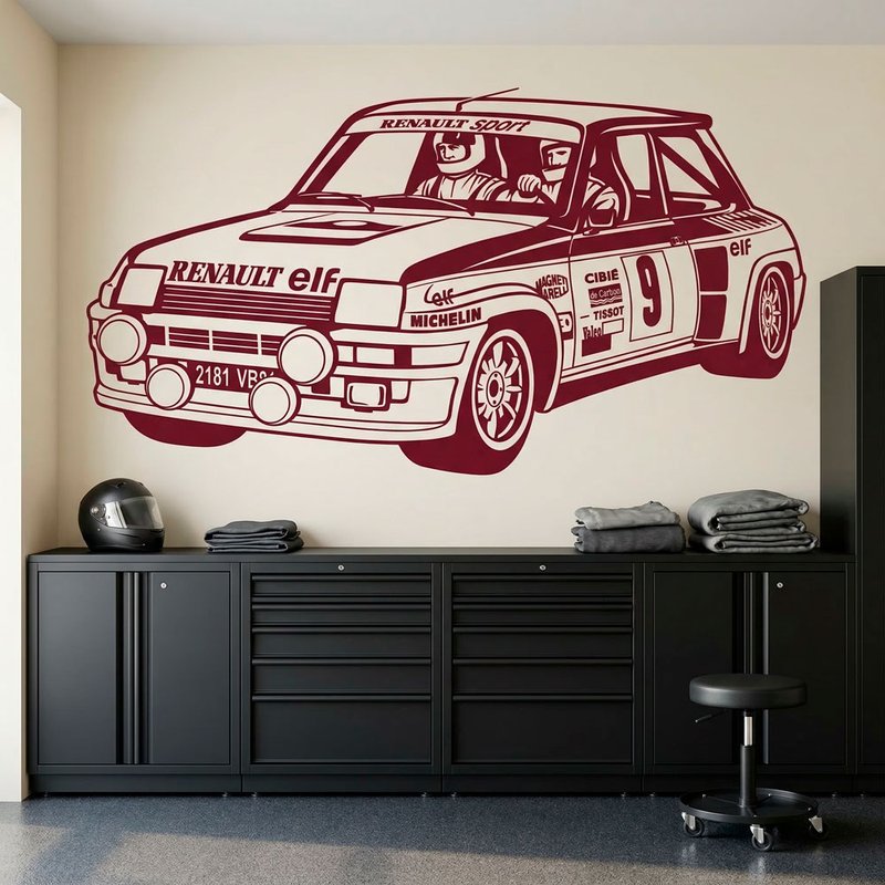 Renault 5 Turbo Rallye Wandtattoo 0