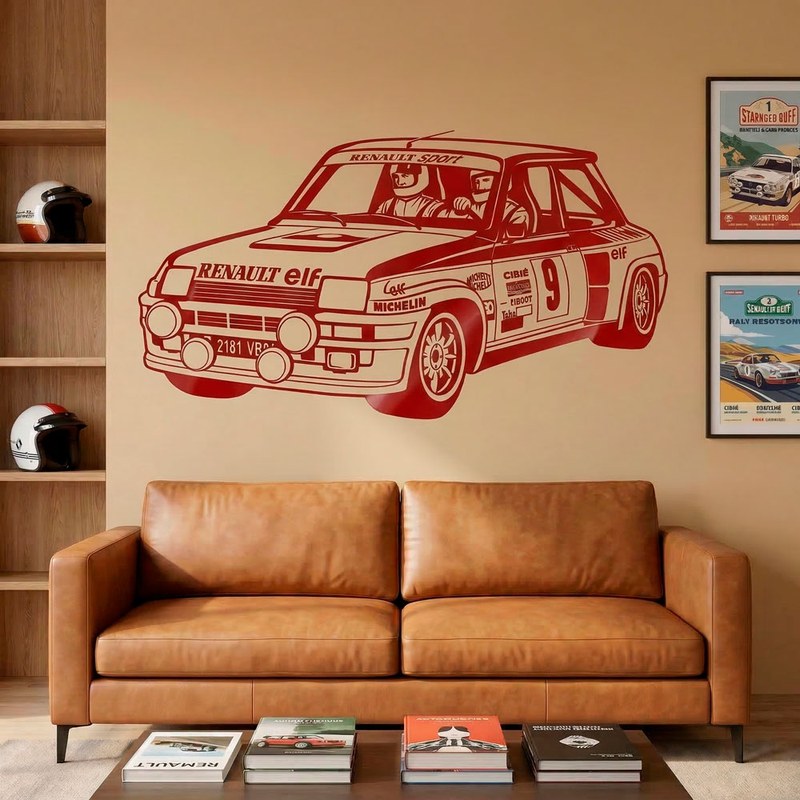 Renault 5 Turbo Rallye Wandtattoo 6