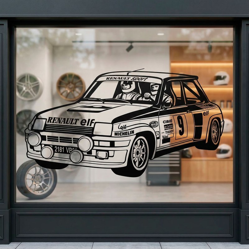 Renault 5 Turbo Rallye Wandtattoo 9