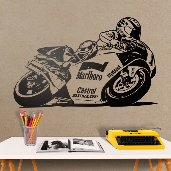 Wandtattoos: Yamaha Motorrad Wayne Rainey