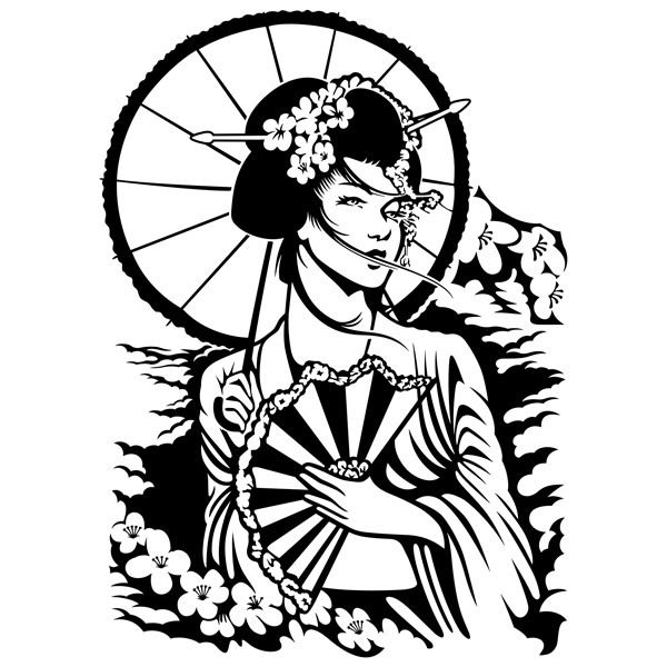 Wandtattoos: Japanische Geisha