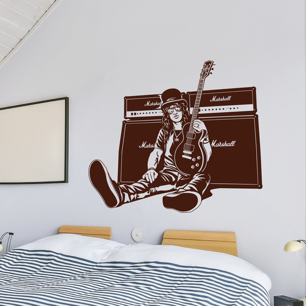 Wandtattoos: Slash, Gitarre und Lautsprecher