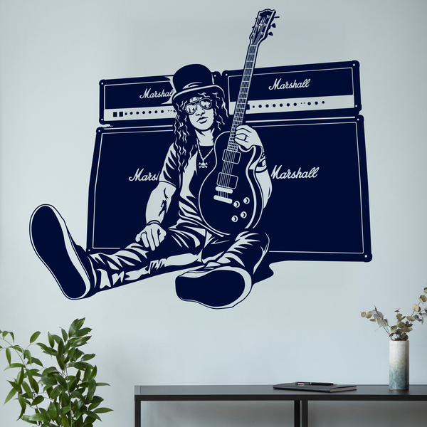 Wandtattoos: Slash, Gitarre und Lautsprecher