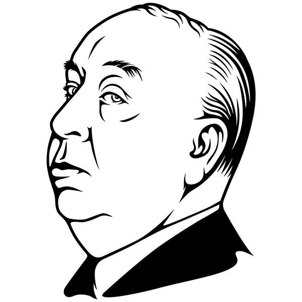 Wandtattoos: Alfred Hitchcock face