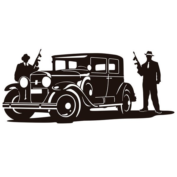 Wandtattoos: Al Capone Gangster und gepanzerten Cadillac