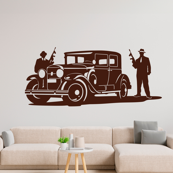 Wandtattoos: Al Capone Gangster und gepanzerten Cadillac