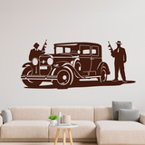 Wandtattoos: Al Capone Gangster und gepanzerten Cadillac 4