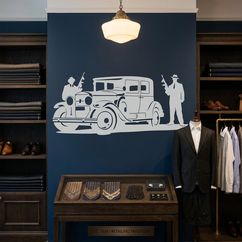 Wandtattoos: Al Capone Gangster und gepanzerten Cadillac