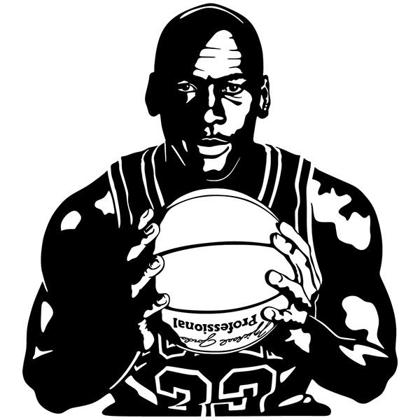 Wandtattoos: Michael Jordan mit einem ball