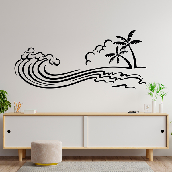 Wandtattoos: Tsunami am Strand