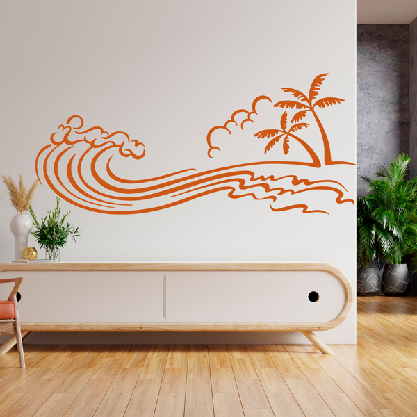 Wandtattoos: Tsunami am Strand