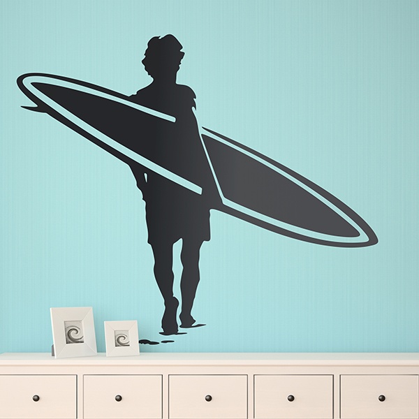 Wandtattoos: Surfer im Sand