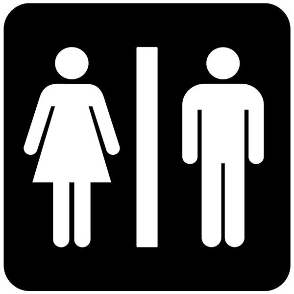 Wandtattoos: WC-Symbole rechteckig