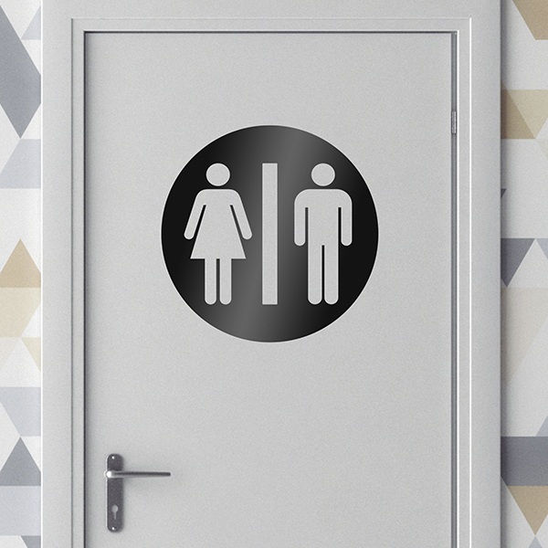 Wandtattoos: WC-Symbole rechteckigkreisförmig