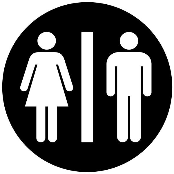 Wandtattoos: WC-Symbole rechteckkreisförmig
