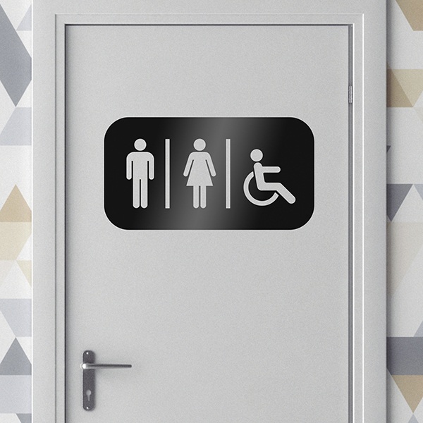 Wandtattoos: Sanitäre WC-Symbole rechteckig
