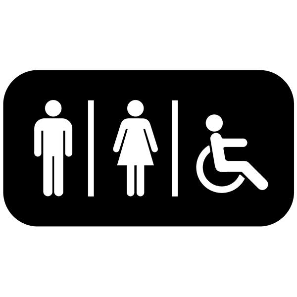 Wandtattoos: Sanitäre WC-Symbole rechteckig