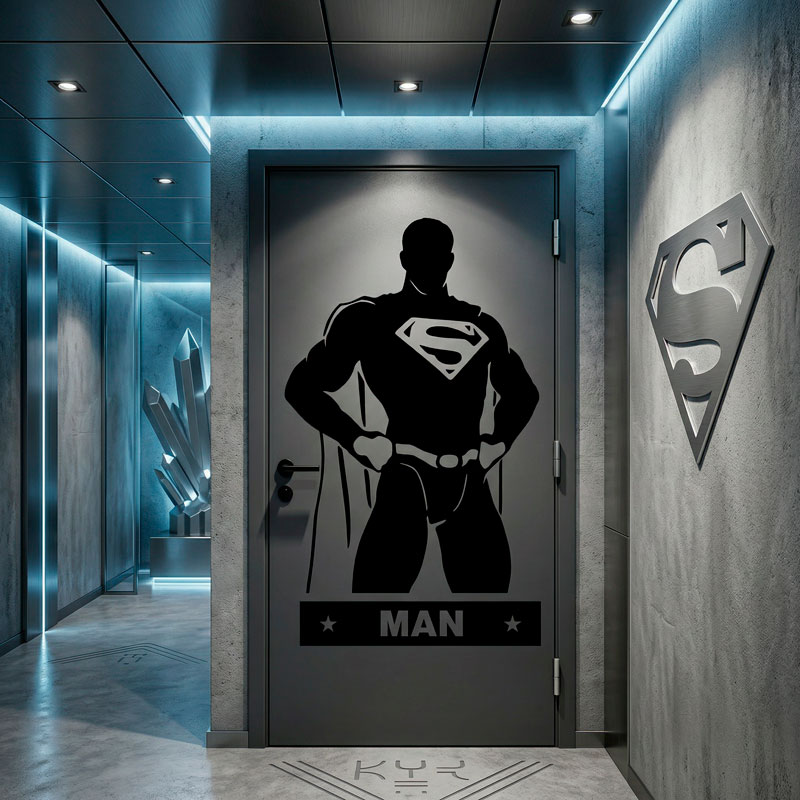 WC-Tueraufkleber Superheld Herren 8
