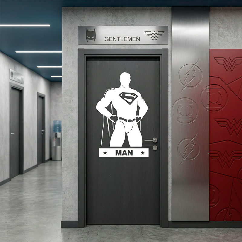 WC-Tueraufkleber Superheld Herren 9