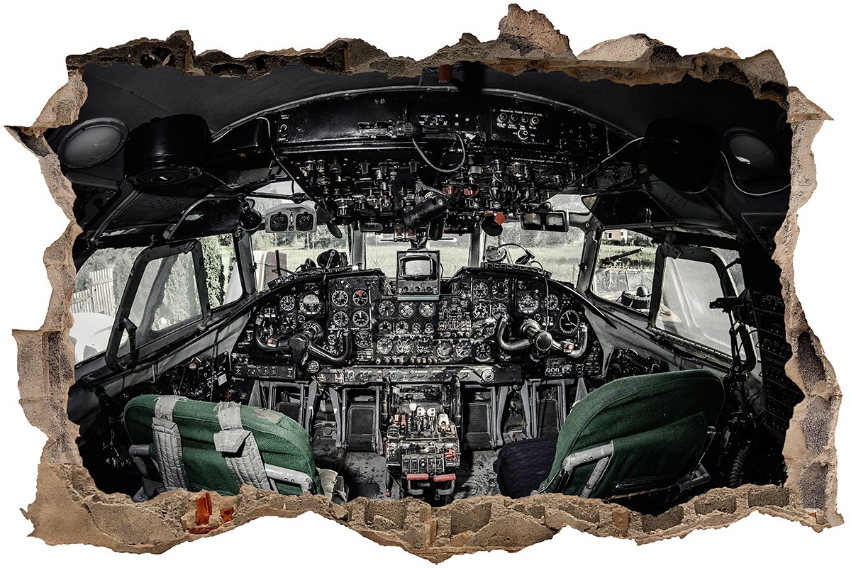 Wandtattoos: Loch Flugzeug-Cockpit