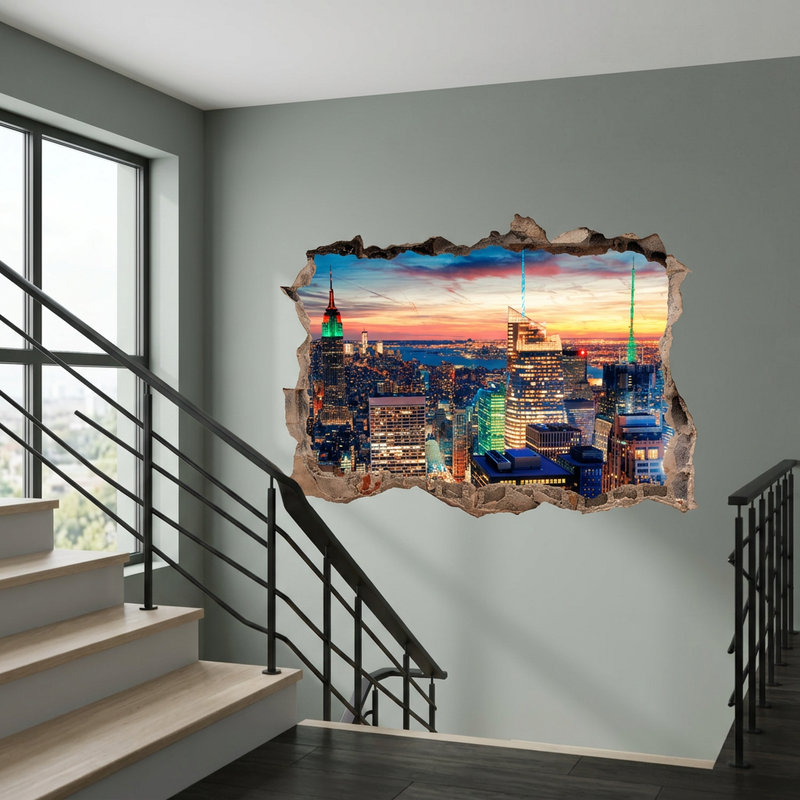 Wandtattoos: Loch New York in der Nacht
