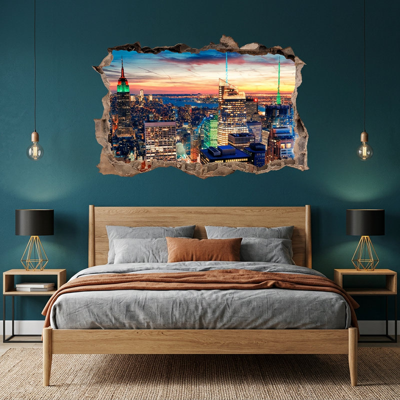 Wandtattoos: Loch New York in der Nacht