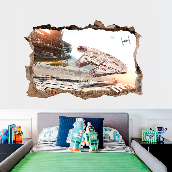 Wandtattoo Kinderzimmer Wars loch wars millennium falcon Wandtattoo Kinderzimmer Wars loch wars millennium falcon