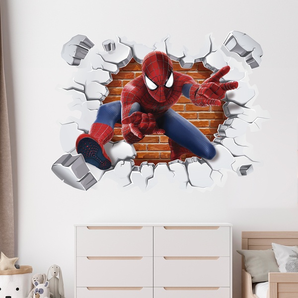 Wandtattoo Kinder Loch In Der Wand Spiderman Webwandtattoo Com