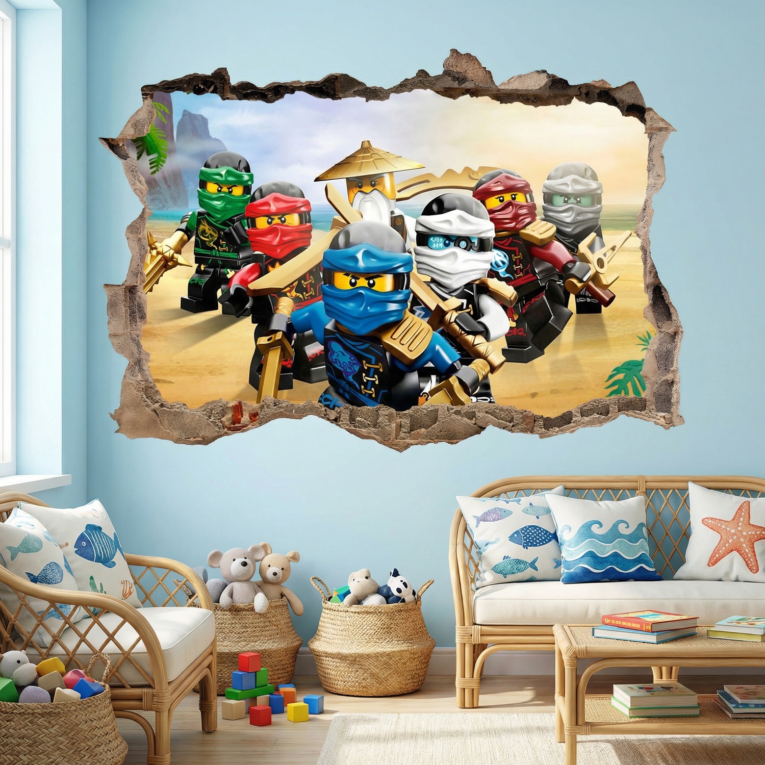 Wandtattoos: Loch Lego Team Ninjago