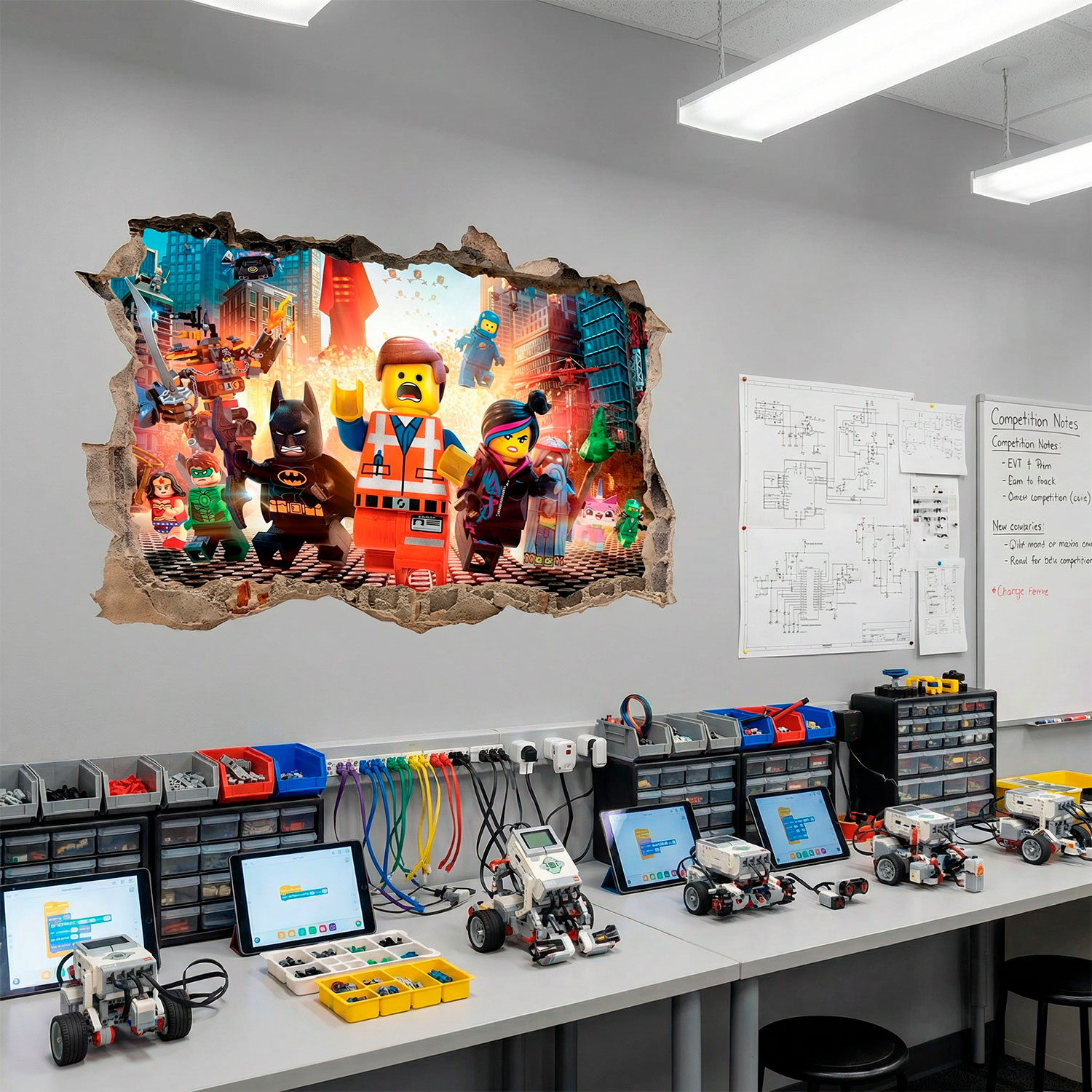 Wandtattoos: Lego, Charaktere in der Stadt