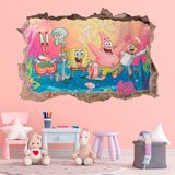 Wandtattoos: Wandtattoo Loch Spongeßob und seine Freunde 3