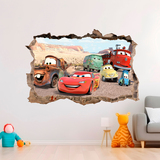 Wandtattoos:  Wandtattoo Loch  Lightning McQueen und Freunde 3
