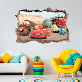 Wandtattoos:  Wandtattoo Loch  Lightning McQueen und Freunde 4