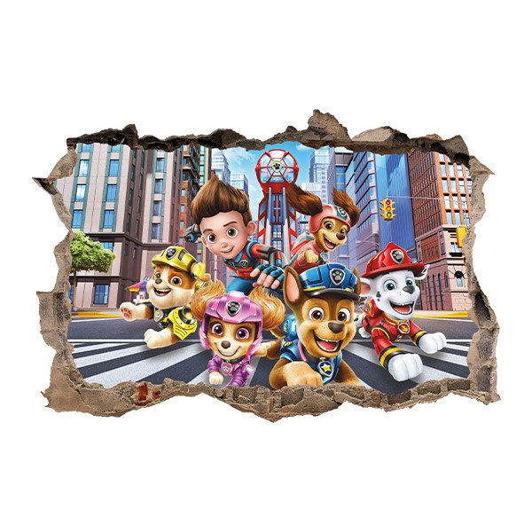 Kinderzimmer Wandtattoo: Loch Paw Patrol 3D