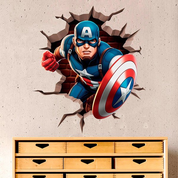 Kinderzimmer Wandtattoo: Captain America in Aktion