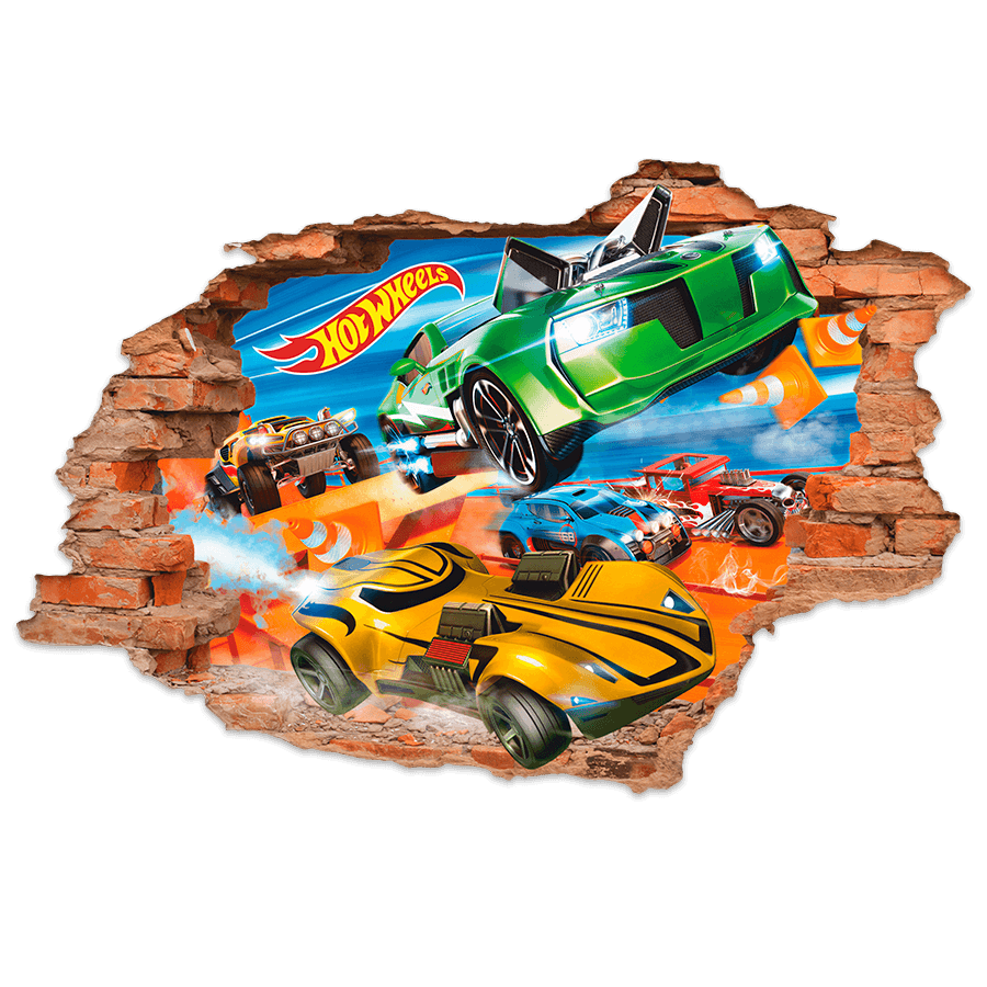 Kinderzimmer Wandtattoo: Hot Wheels Wandloch
