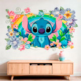 Kinderzimmer Wandtattoo: Stitch Regenbogen & Blumen 12