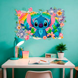 Kinderzimmer Wandtattoo: Stitch Regenbogen & Blumen 15