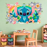 Kinderzimmer Wandtattoo: Stitch Regenbogen & Blumen 16