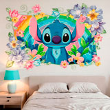Kinderzimmer Wandtattoo: Stitch Regenbogen & Blumen 11