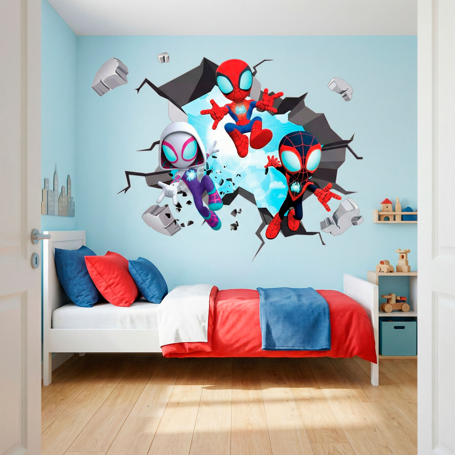 Kinderzimmer Wandtattoo: Spider-Verse Wandloch