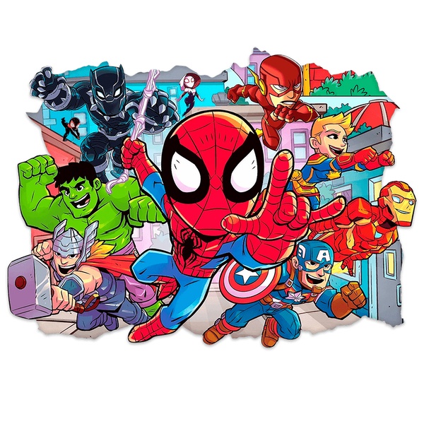 Kinderzimmer Wandtattoo: Spider-Man & Avengers Wandloch