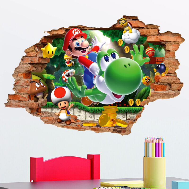 Kinderzimmer Wandtattoo: Mario & Yoshi Wandloch