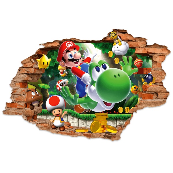 Kinderzimmer Wandtattoo: Mario & Yoshi Wandloch