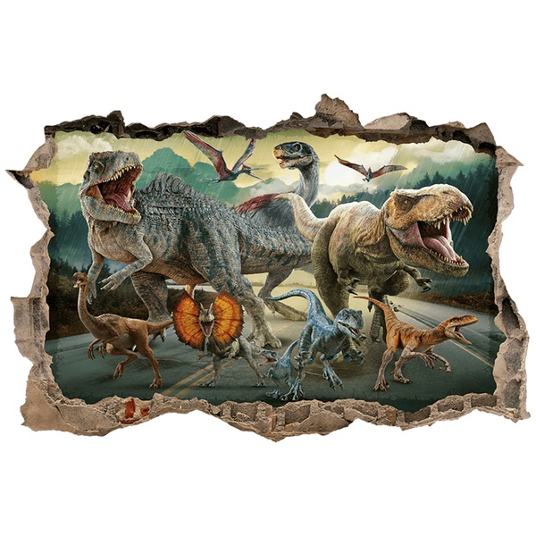 Kinderzimmer Wandtattoo: Wanddurchbruch Dinosaurier Jurassic World