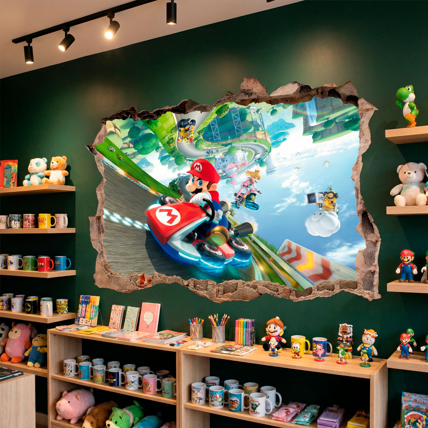 Kinderzimmer Wandtattoo: Wanddurchbruch Mario Kart