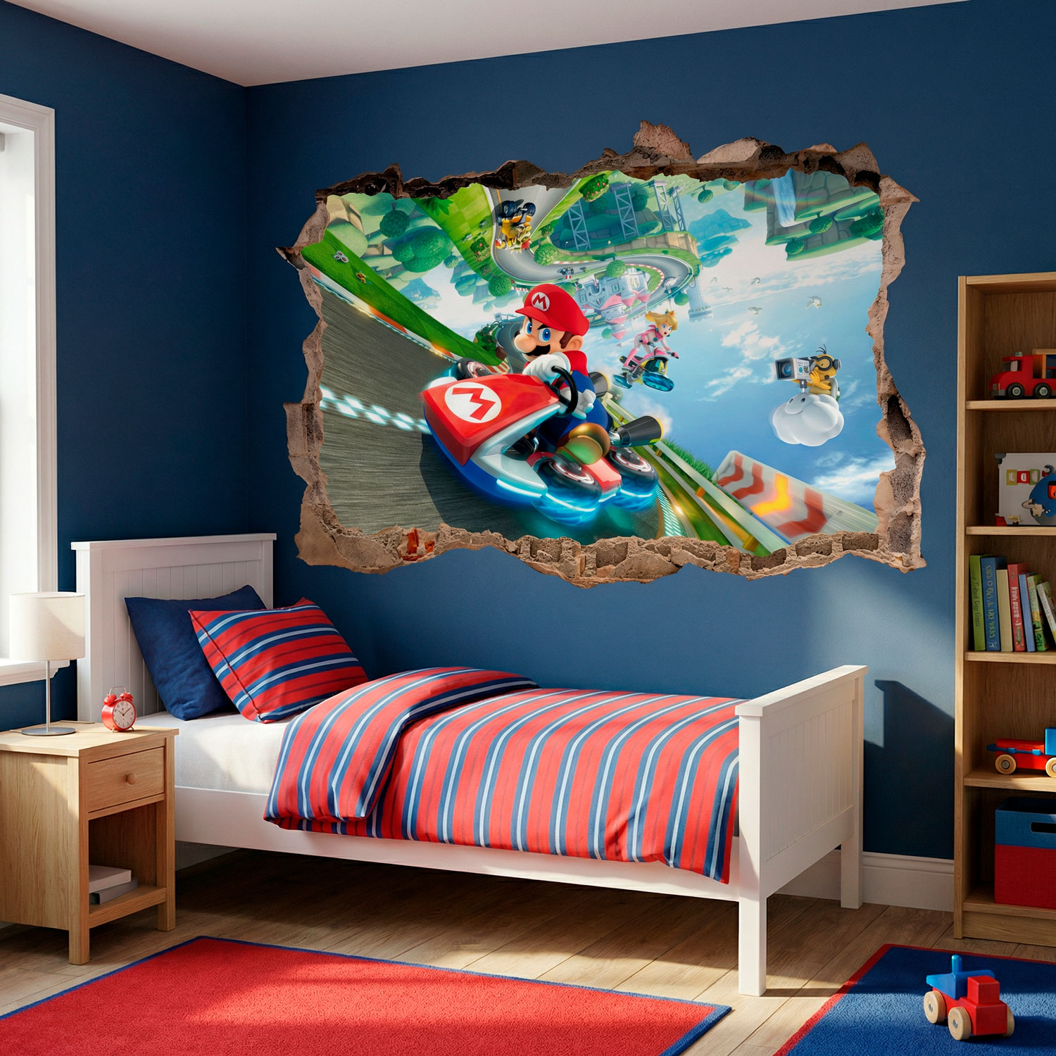 Kinderzimmer Wandtattoo: Wanddurchbruch Mario Kart