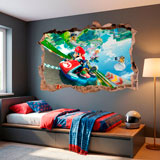 Kinderzimmer Wandtattoo: Wanddurchbruch Mario Kart 14