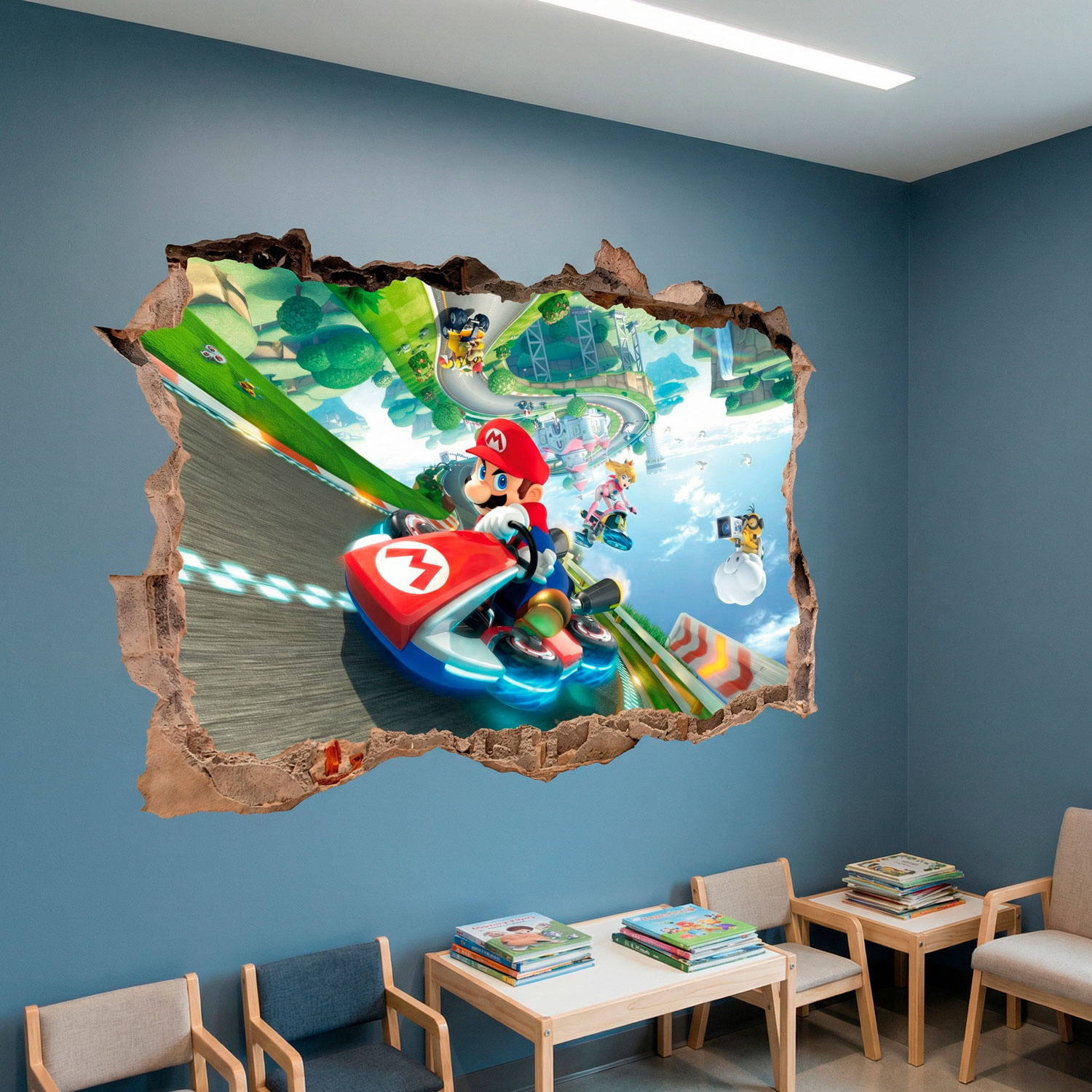 Kinderzimmer Wandtattoo: Wanddurchbruch Mario Kart