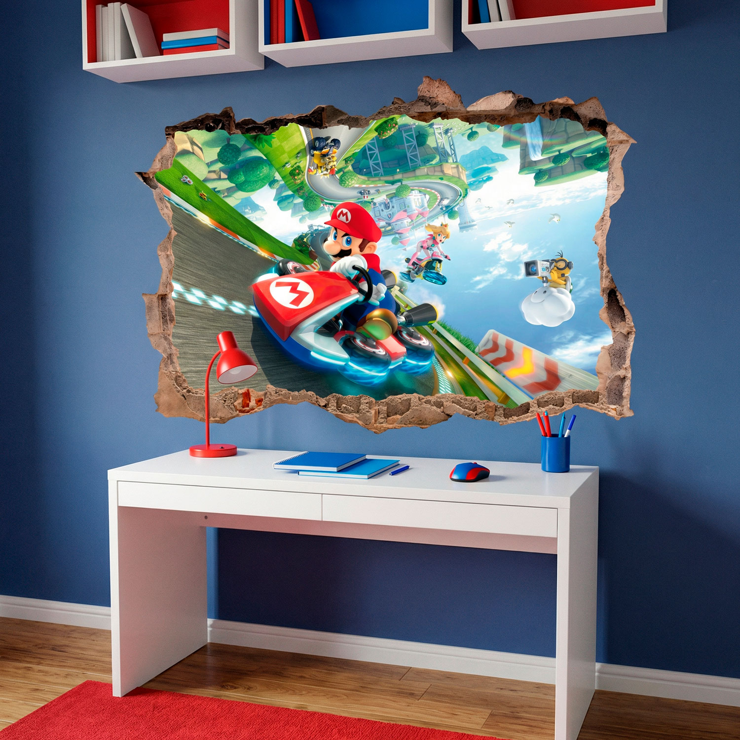 Kinderzimmer Wandtattoo: Wanddurchbruch Mario Kart